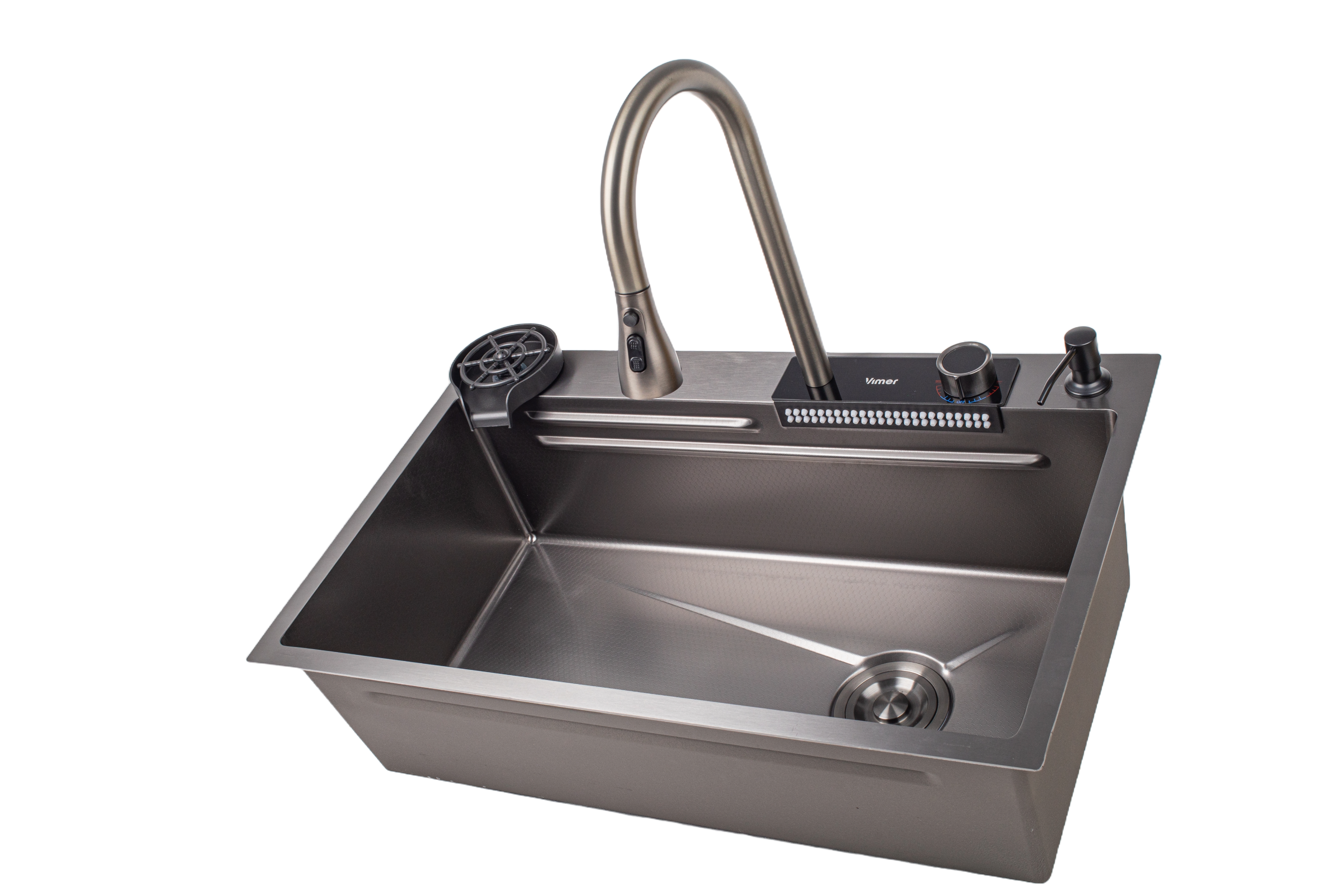 CUBA INOX GOURMET PRETA 77X47X25CM C/ TORNEIRA E ACESSÓRIOS COMPLETA